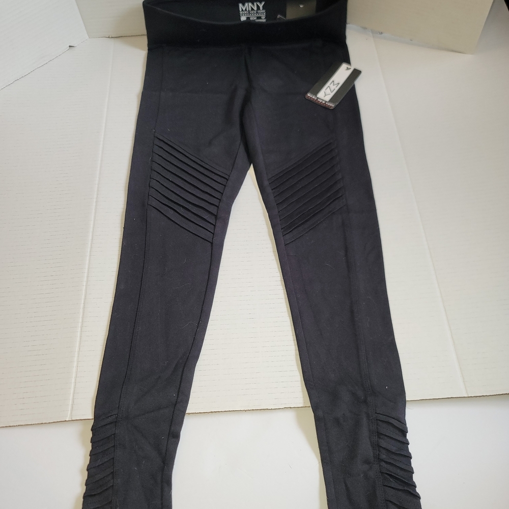 Marc New York Women's Black Long Legging Chevron Seams, XS